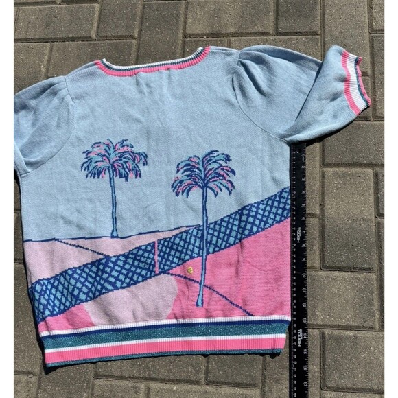 Lilly Pulitzer Vivie Sweater Palm Tree Knit Pullover Blue Pink Women NWT $148 XL - Picture 12 of 14